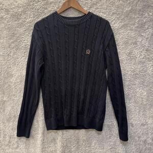 Tommy Hilfiger Men's Medium Crew Neck Sweater Navy Blue Preppy Golf old money